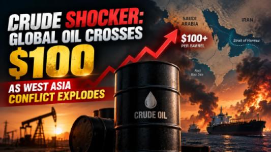 Crude Oil Hits $100, Fresh West Asia Strikes Spark Global Fuel Alarm