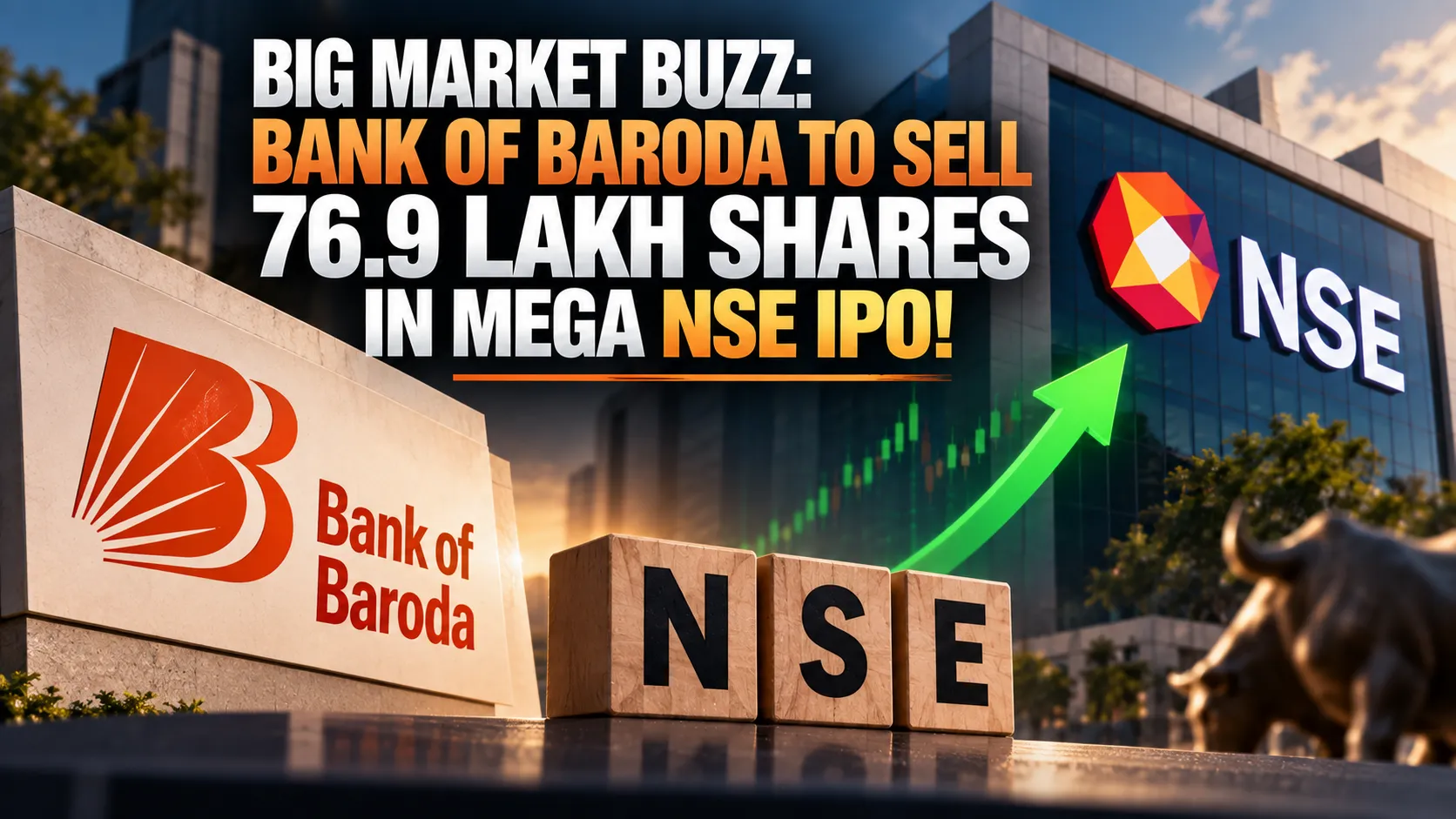 Big Market Buzz Bank of Baroda to Sell 76.9 Lakh Shares in Mega NSE IPO