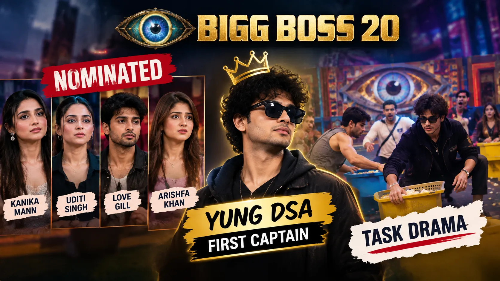 Bigg Boss 20, Yung DSA Becomes First Captain, Four Contestants Nominated