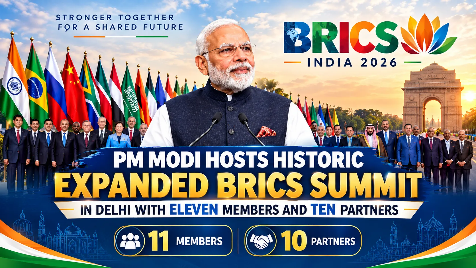 PM Modi Hosts Historic Expanded Brics Summit In Delhi With 11  Members And 10 Partners
