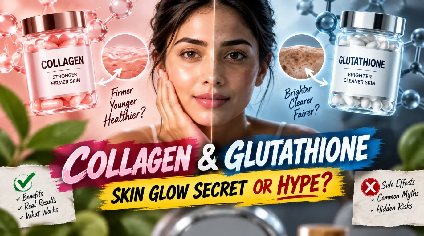Dark Side of Collagen and Glutathione, Pros, Cons, Benefits, Myths, and Behind Science