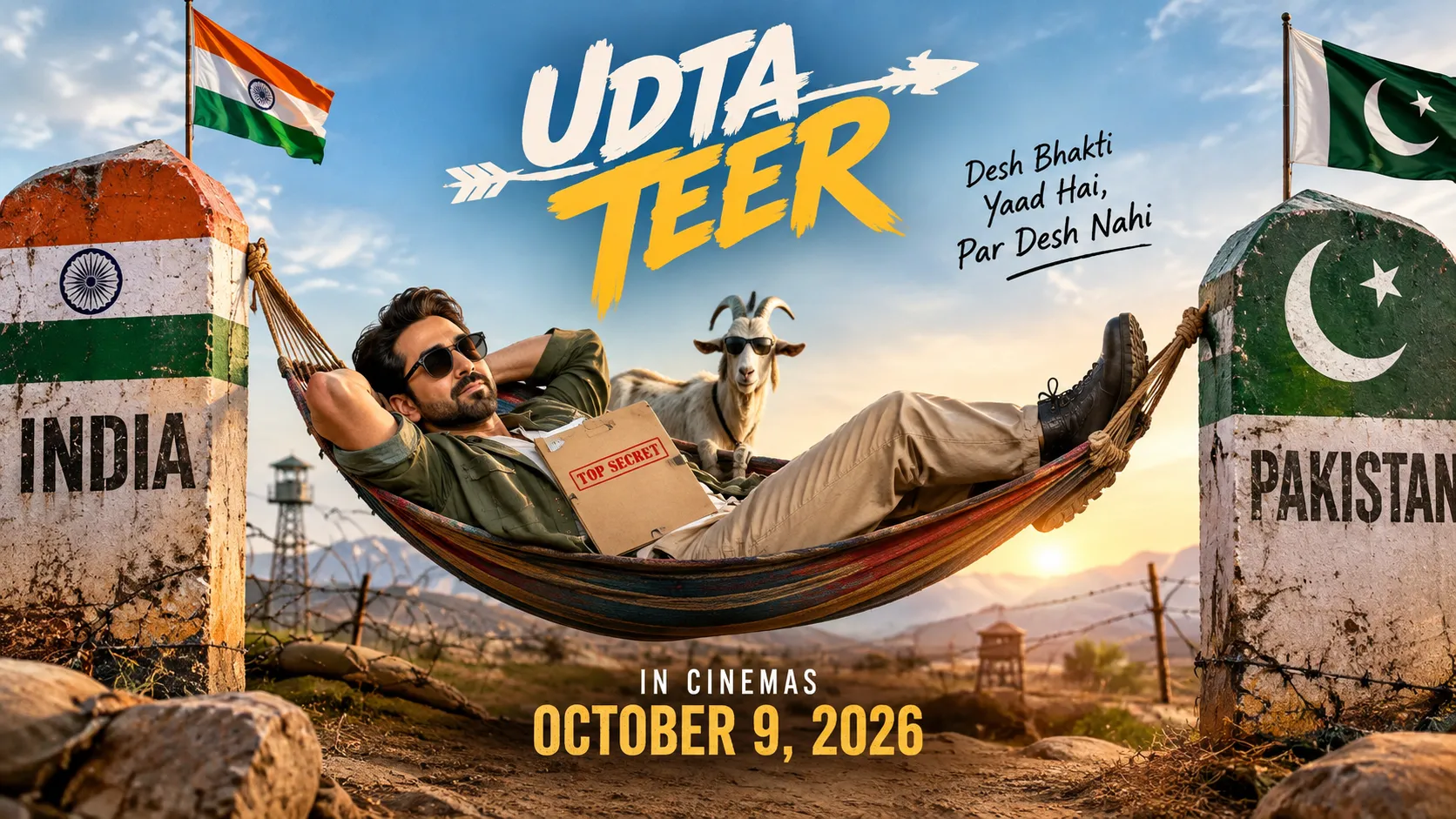 Ayushmann Khurrana Hangs Between India and Pakistan in Quirky Udta Teer First Poster