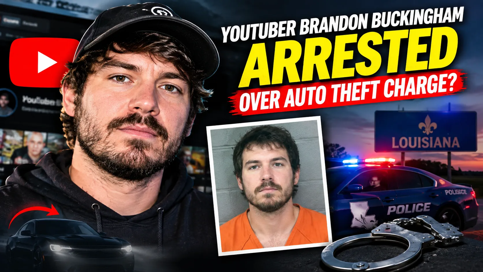 YouTuber Brandon Buckingham Reportedly Arrested in Louisiana Over Auto Theft Charge