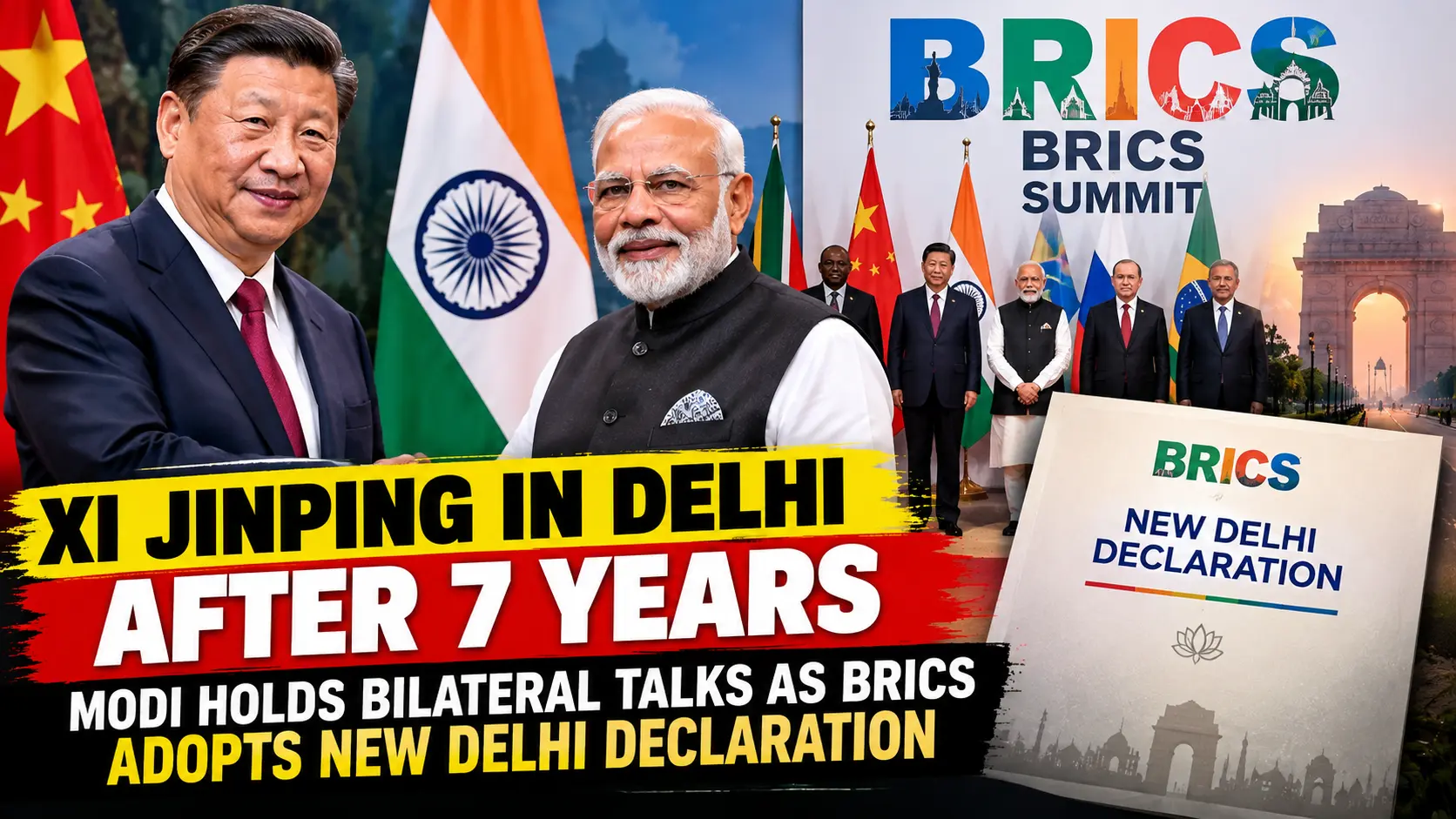 Modi and Xi Hold High Stakes Delhi Talks as BRICS Nations Adopt New Delhi Declaration