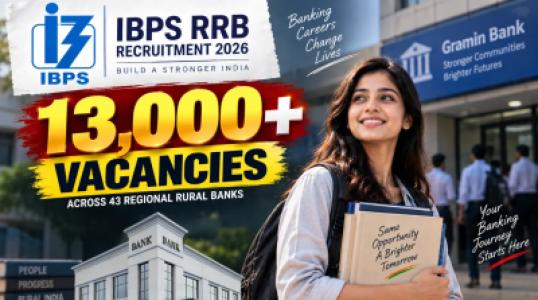 13,000+ Govt Bank Jobs Open, Mega IBPS RRB Recruitment 2026 Begins for Graduates