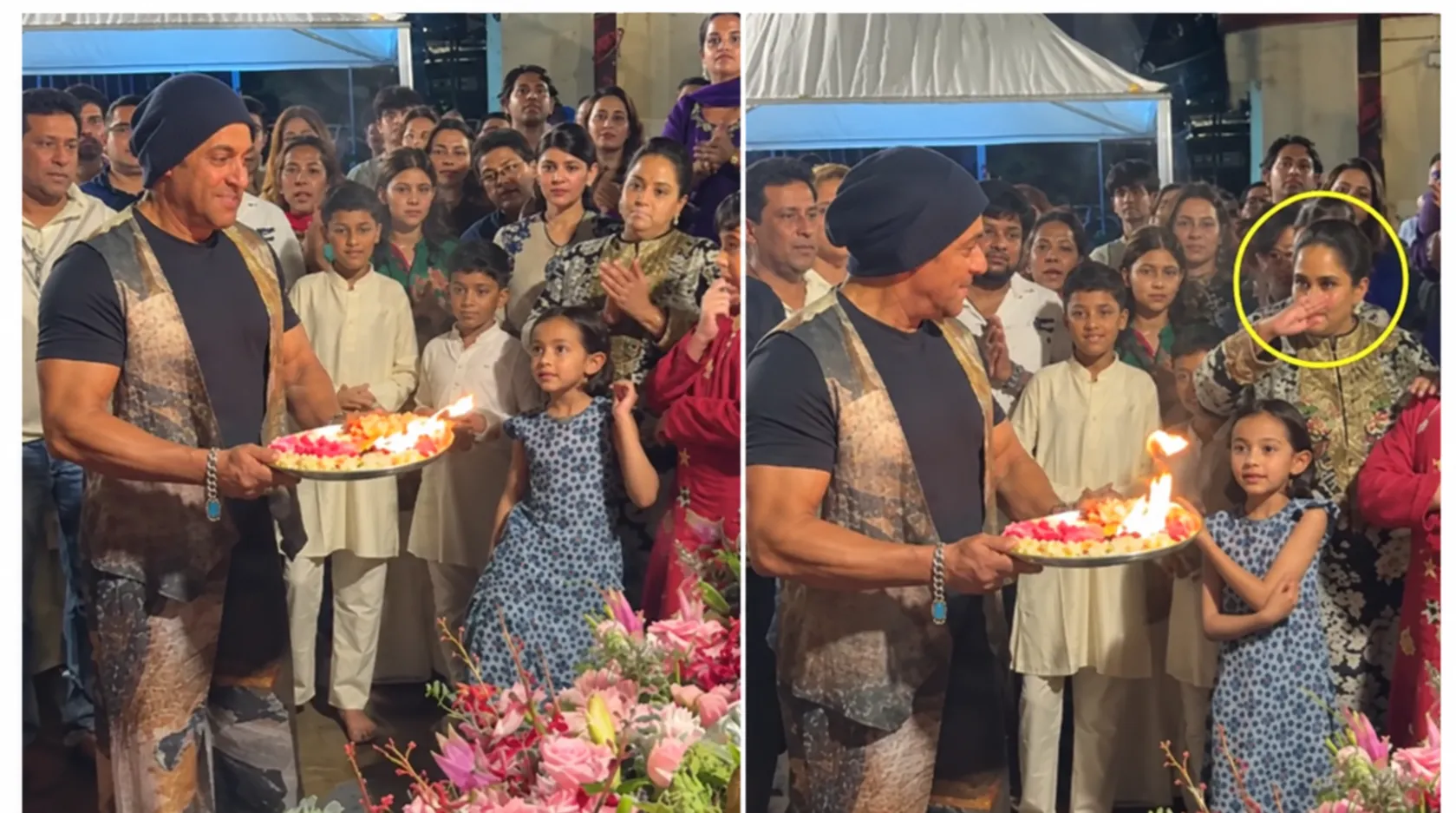 Salman Khan Rotates Aarti Thali in Reverse Direction, Sister Arpita Saves the Moment