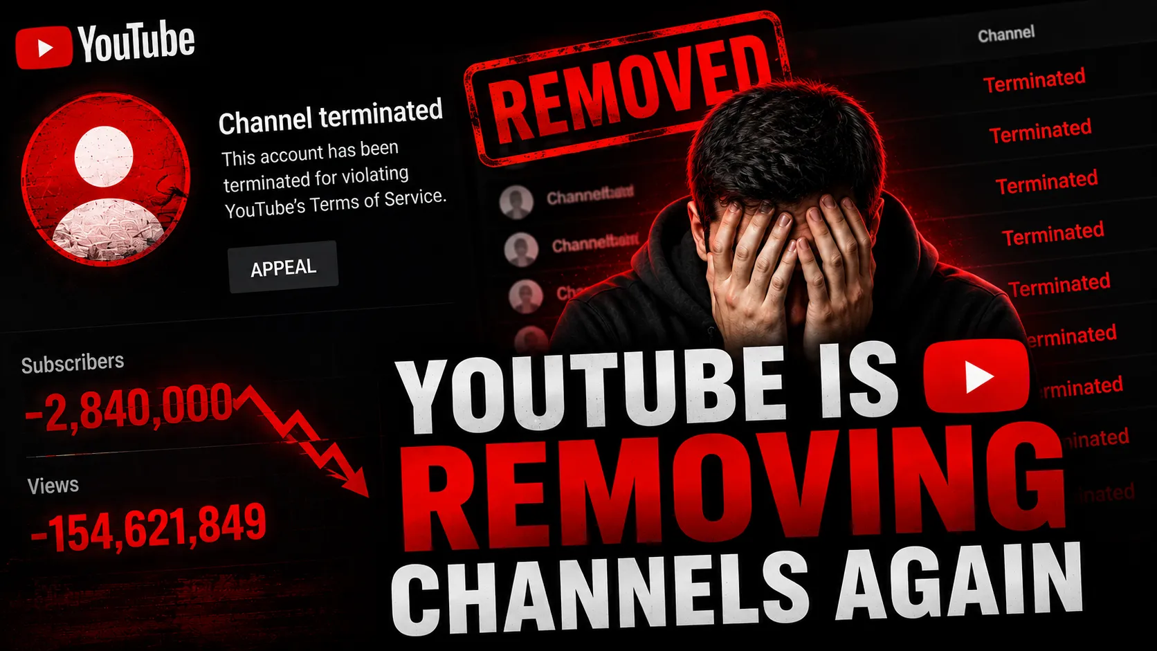 YouTube Is Removing Channels Again, Creators Are Losing Millions of Subscribers Overnight