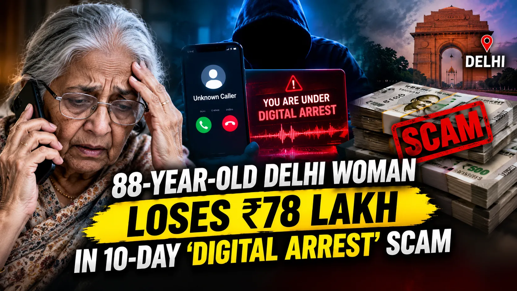 88 Year Old Delhi Woman Loses ₹78 Lakh in 10 Day Digital Arrest Scam
