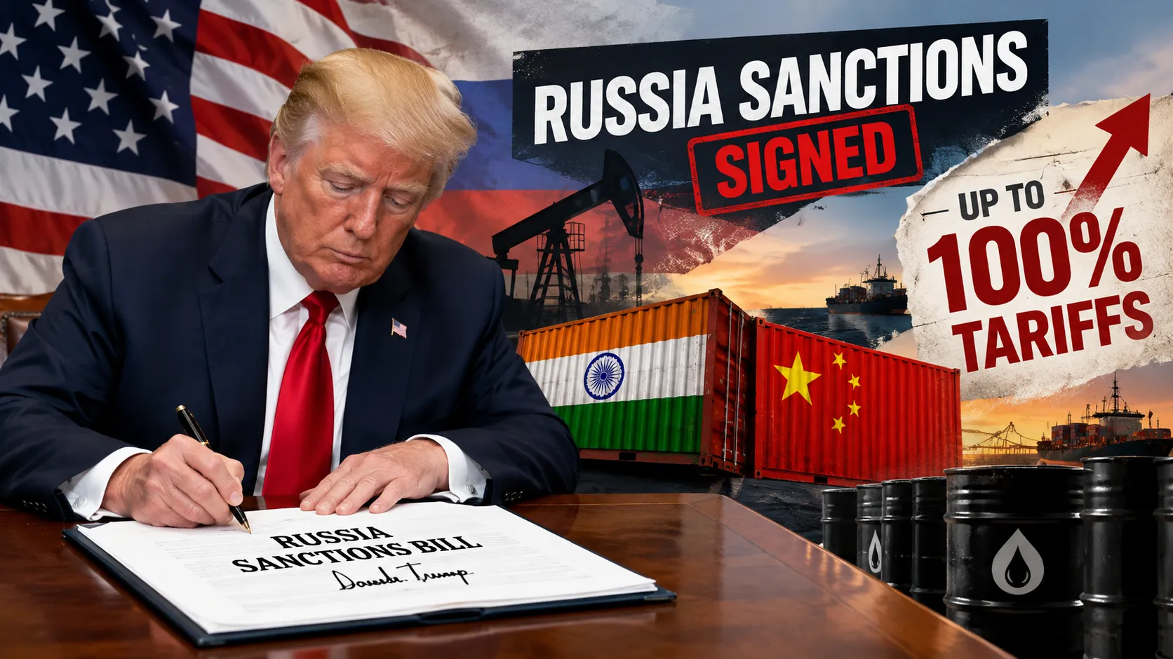 Trump Signs Russia Sanctions Bill Clearing Way For Big Tariffs On India And China