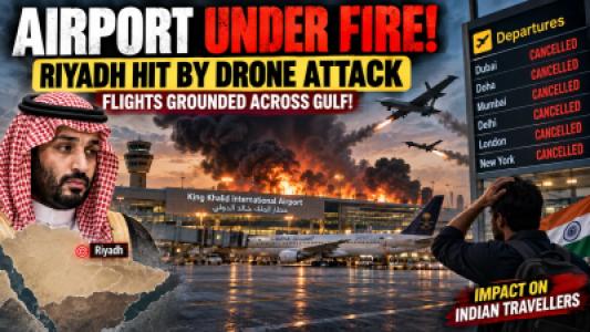 Airport Under Fire Riyadh Hit by Drone Attack, Flights Grounded Across Gulf