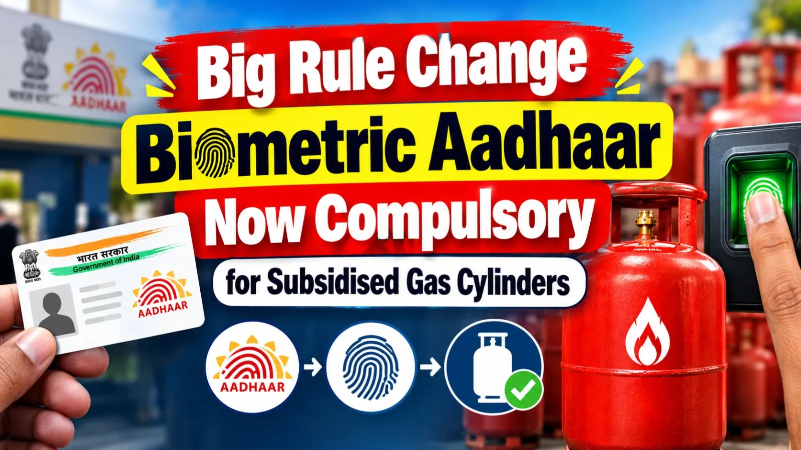 Big Rule Change Biometric Aadhaar Now Compulsory for Subsidised Gas Cylinders