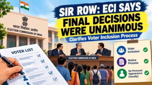 SIR Row, ECI Says Final Decisions Were Unanimous, Clarifies Voter Inclusion Process