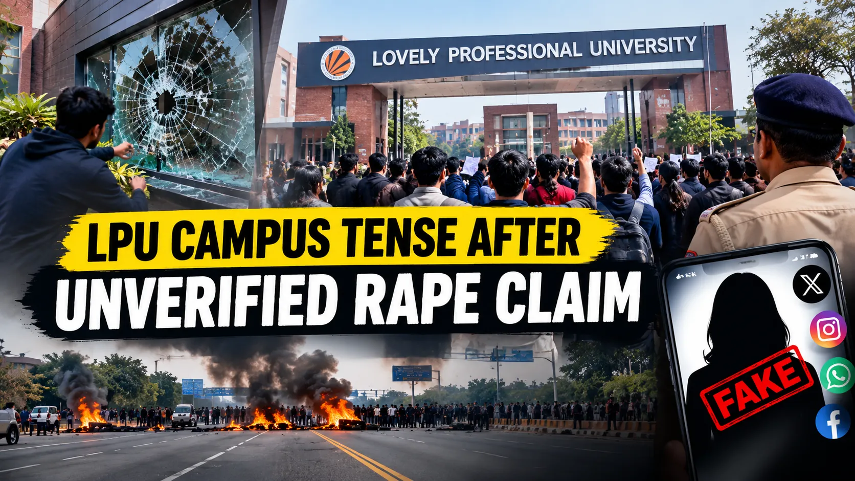 LPU Campus Tense After Unverified Rape Claim, Students Block Highway