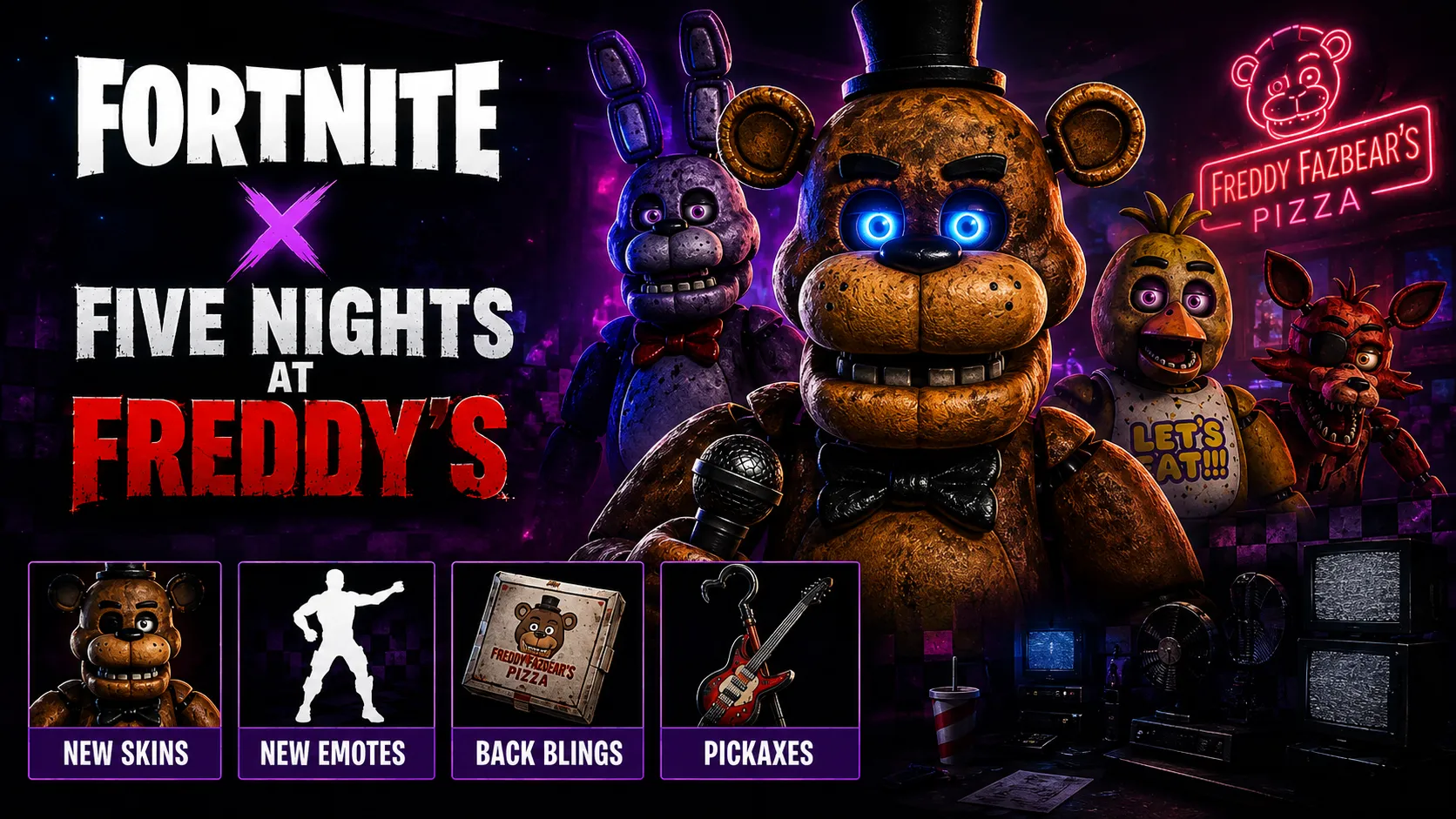 FNAF Is Coming to Fortnite, New Skins, Release Date And Everything Revealed