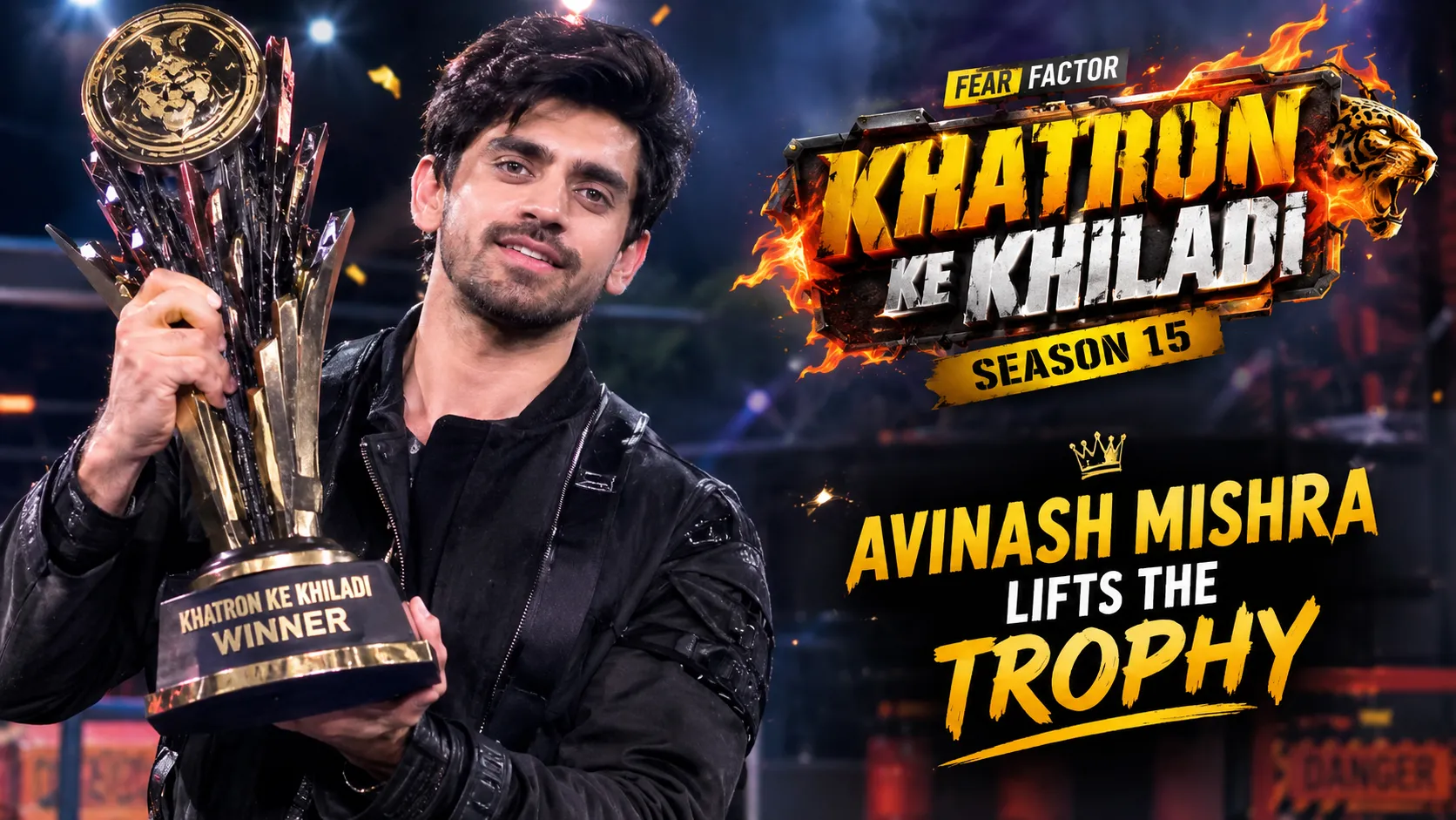 Avinash Mishra Lifts the Khatron Ke Khiladi Season 15 Trophy