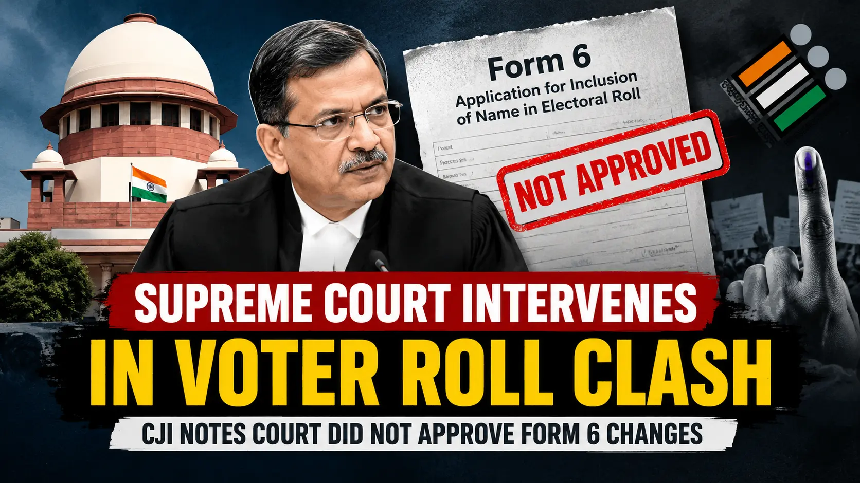 Supreme Court Intervenes in Voter Roll Clash CJI Notes Court Did Not Approve Form 6 Changes