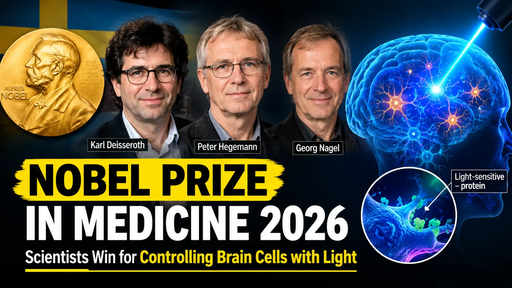 Nobel Prize in Medicine 2026 Scientist Trio Wins for Controlling Brain Cells with Light