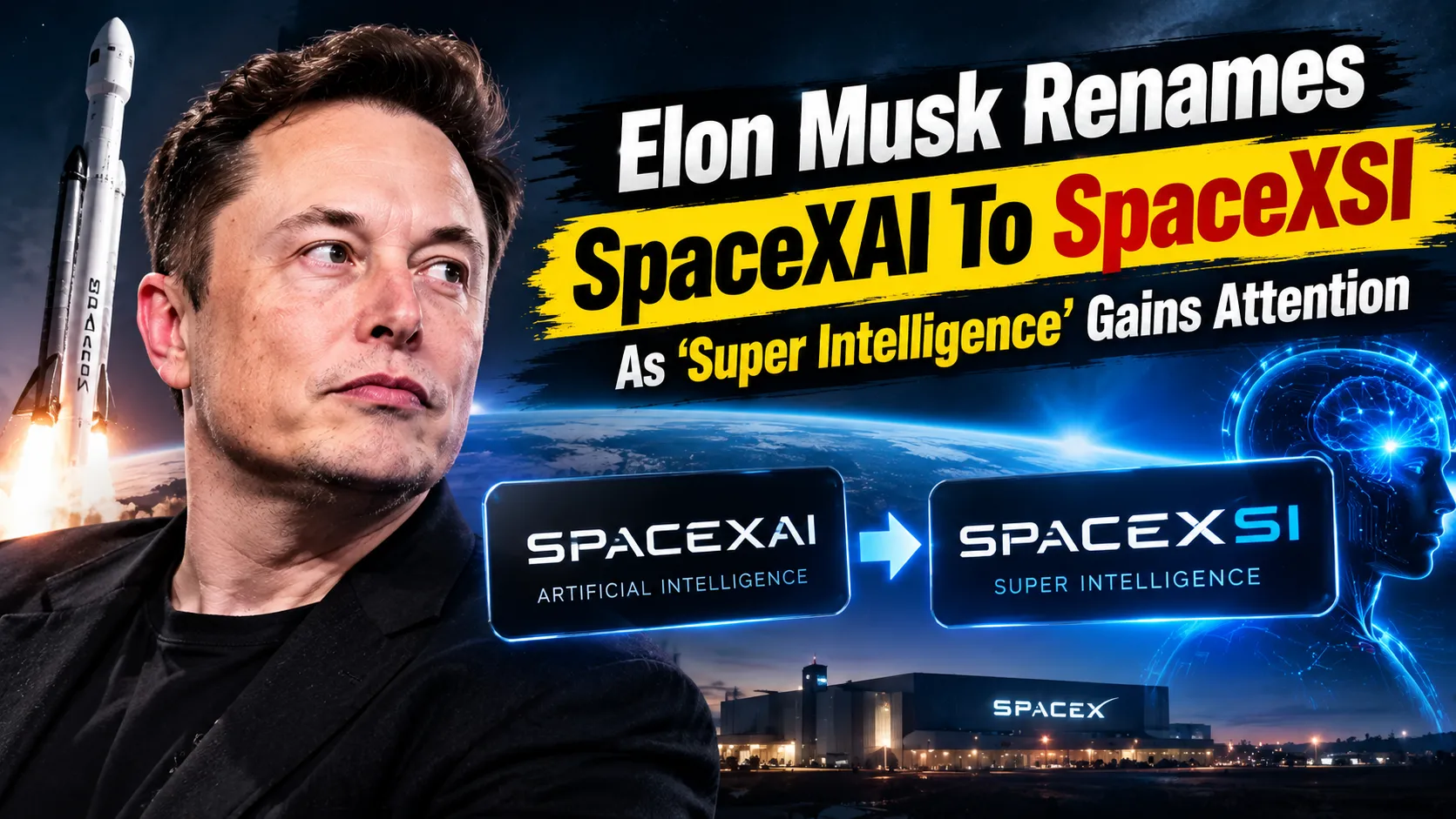 Elon Musk Renames SpaceXAI To SpaceXSI As Super Intelligence Gains Attention