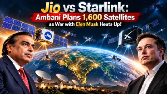 Jio vs Starlink - Mukesh Ambani Plans 1,600 Satellites in Space as War with Elon Musk Heats Up