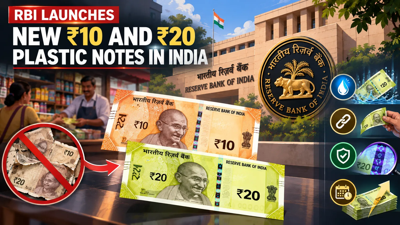 Say Goodbye to Torn Cash RBI Launches New ₹10 and ₹20 Plastic Notes in India