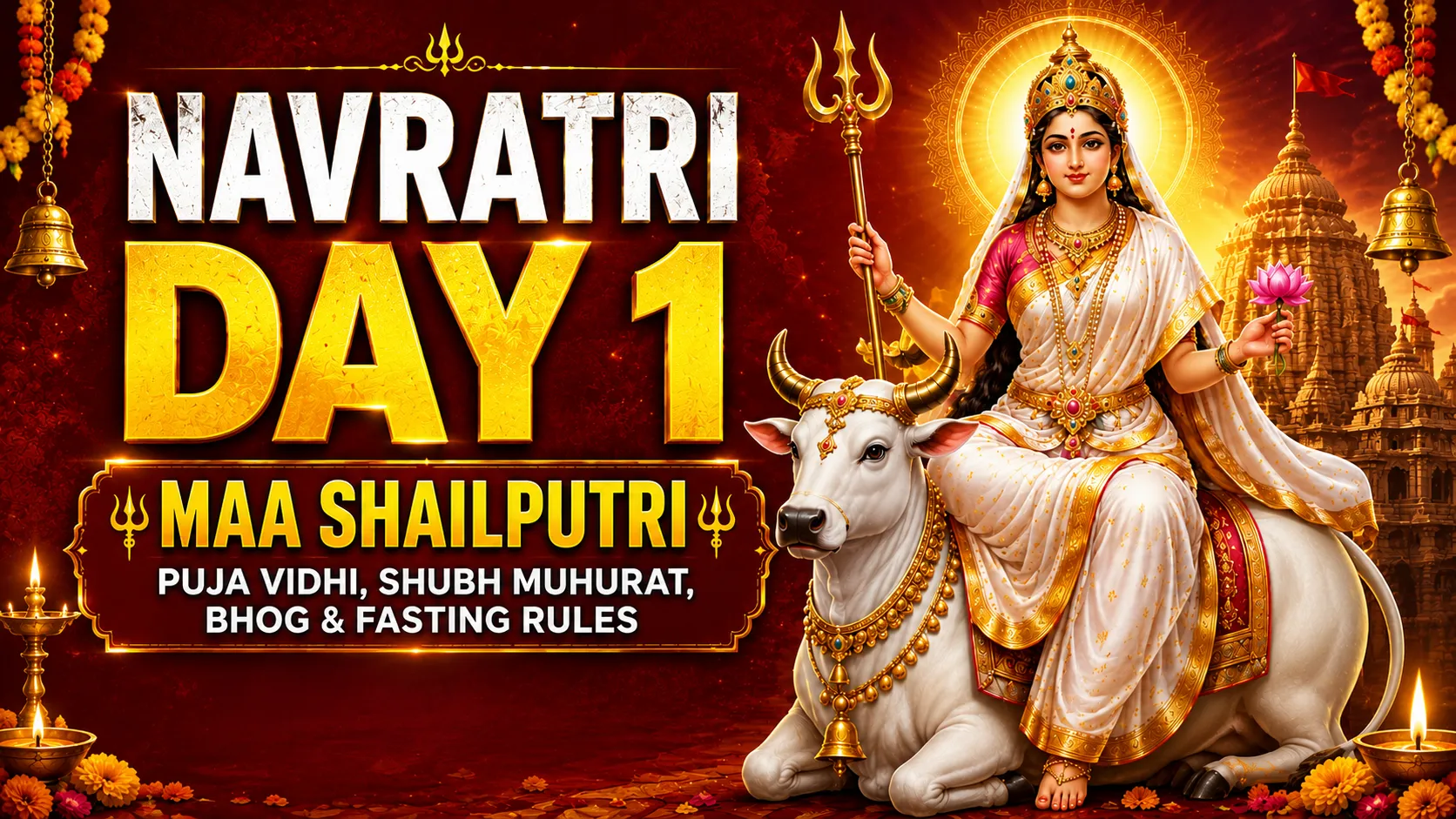 Navratri Day 1, Maa Shailputri Puja Vidhi, Shubh Muhurat, Bhog & Fasting Rules
