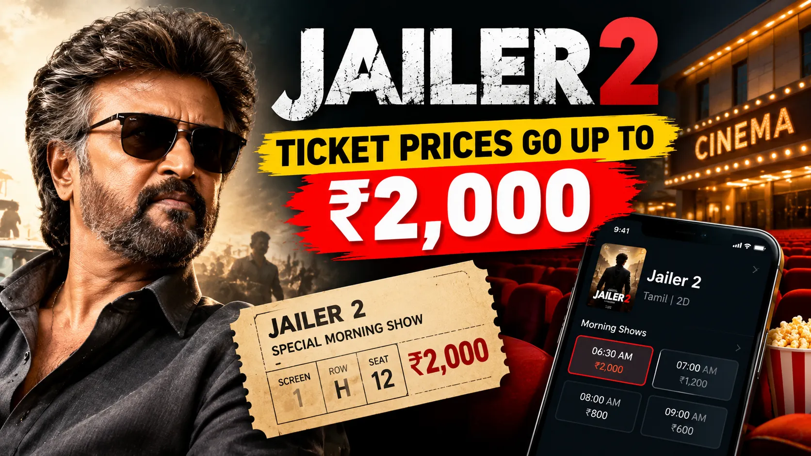Jailer 2 Ticket Prices Shock Fans, Rajinikanth Film Tickets Reach ₹2,000