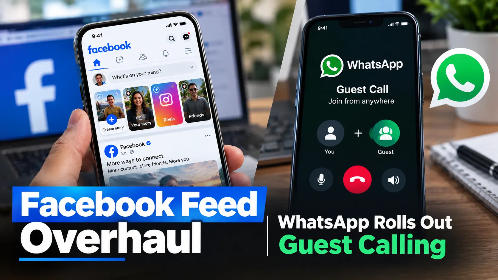 Big Social Media Overhaul Take Full Control of Facebook Feed as WhatsApp Rolls Out Guest Calling Feature