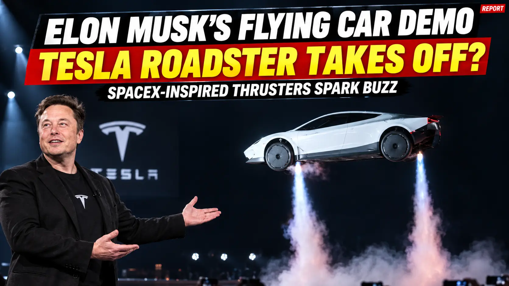 Elon Musk Unveils Dream Flying Car Vehicles Take To The Sky