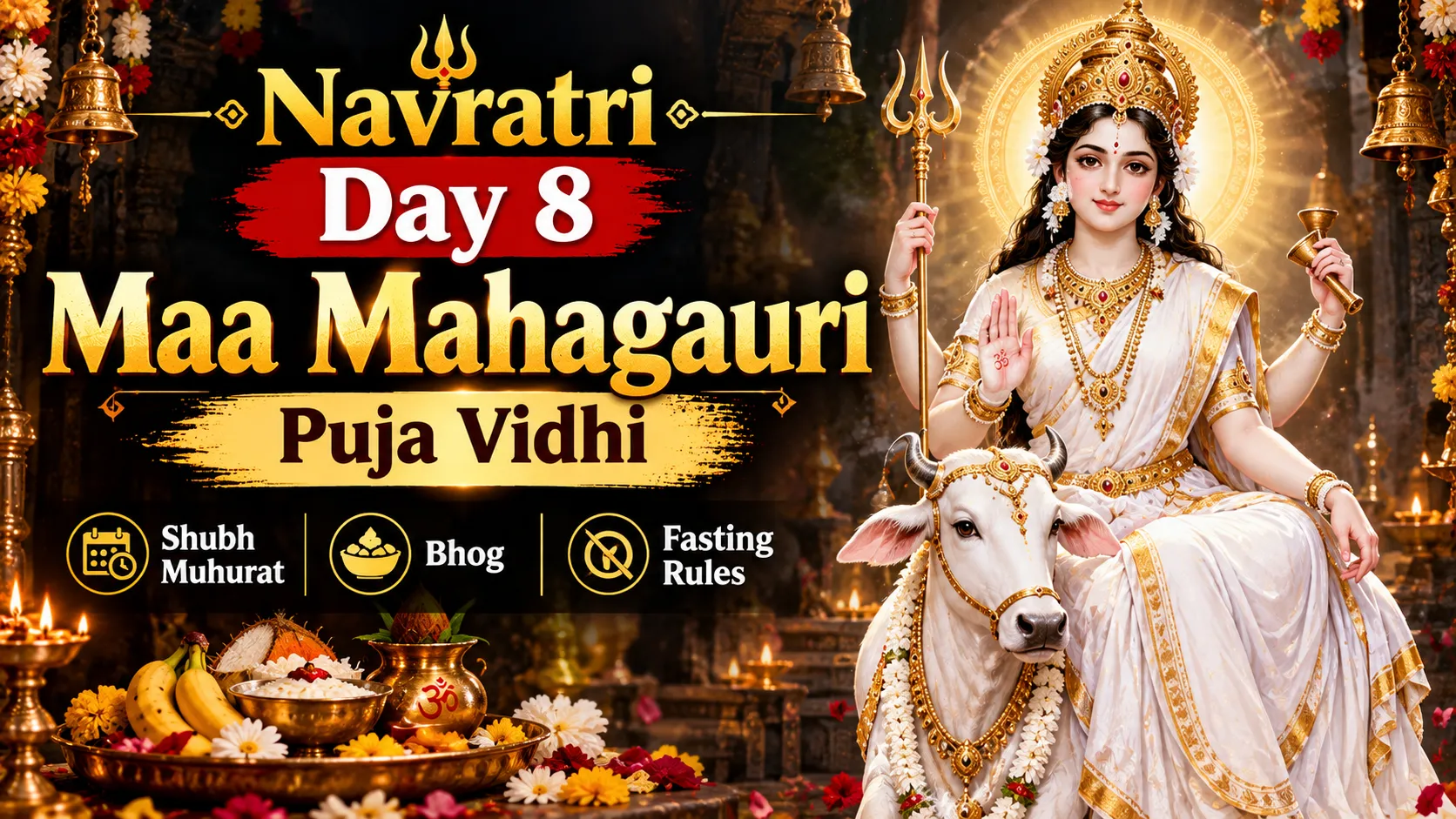 Navratri Day 8, Maa Mahagauri Puja Vidhi, Shubh Muhurat, Bhog & Fasting Rules