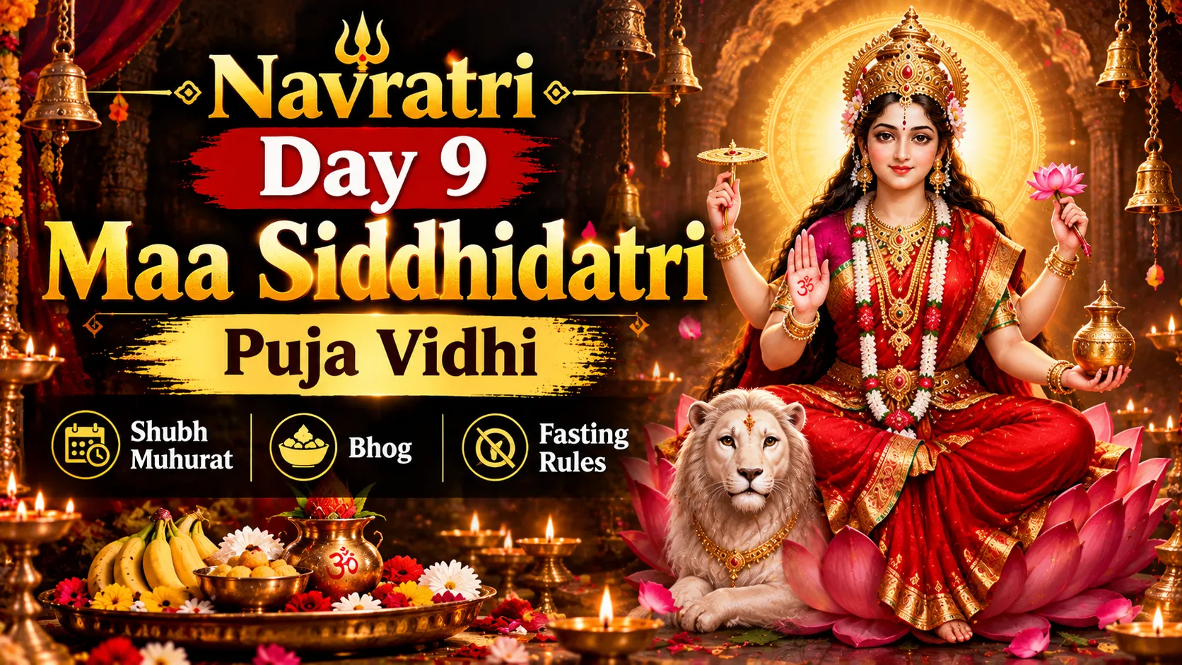 Navratri Day 9, Maa Siddhidatri Puja Vidhi, Shubh Muhurat, Bhog & Fasting Rules