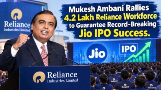 Mukesh Ambani Rallies 4.2 Lakh Reliance Workforce to Guarantee Record-Breaking Jio IPO Success