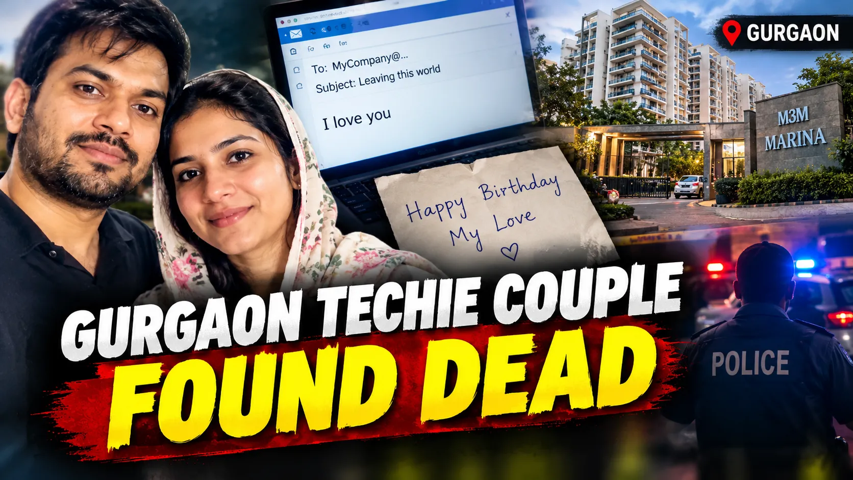 Gurgaon Horror Incident Techie Couple Found Dead, 7 AM Email Triggers Police Investigation
