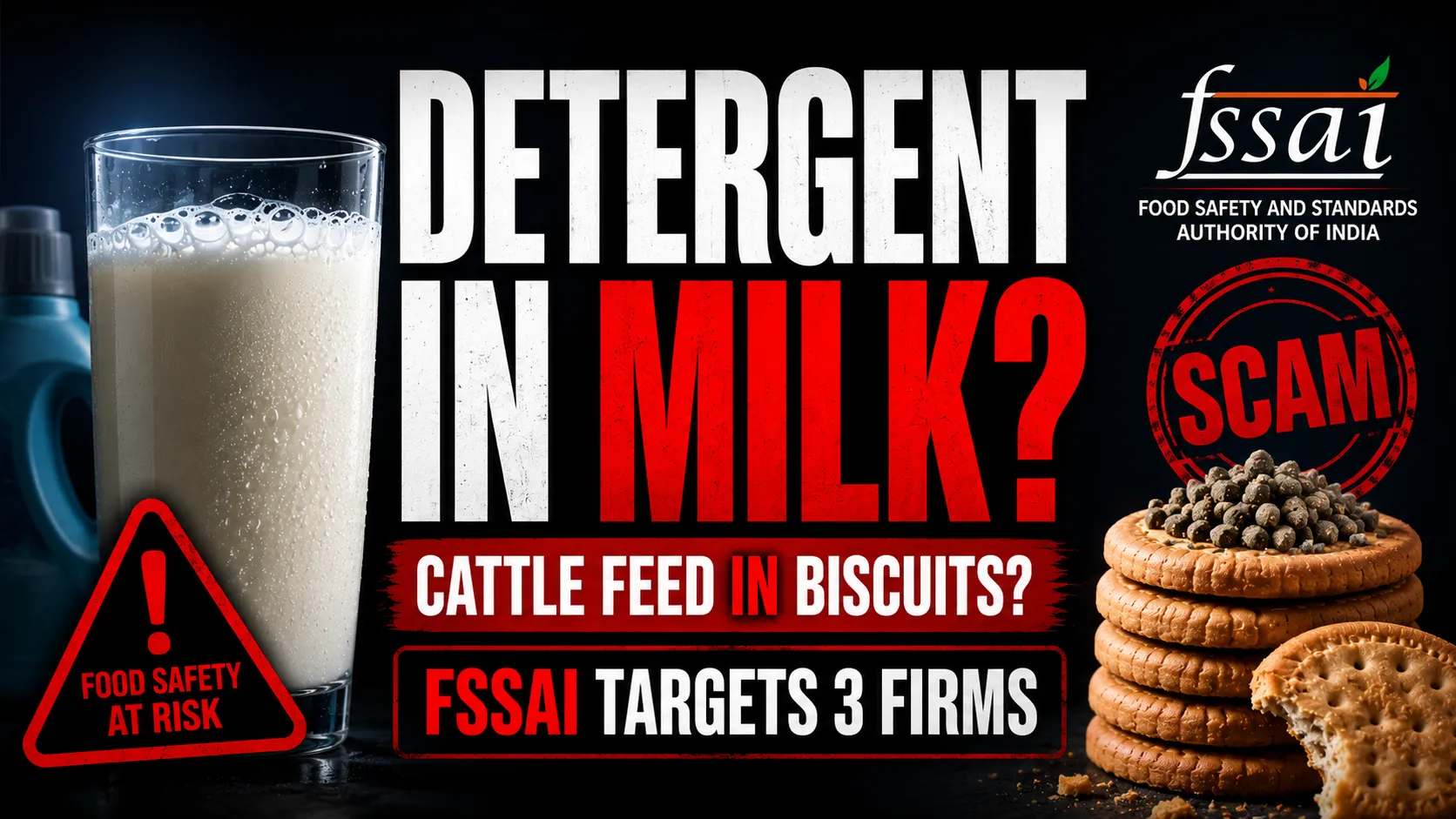 Detergent in Milk, Cattle Feed in Biscuits? FSSAI Targets 3 Firms