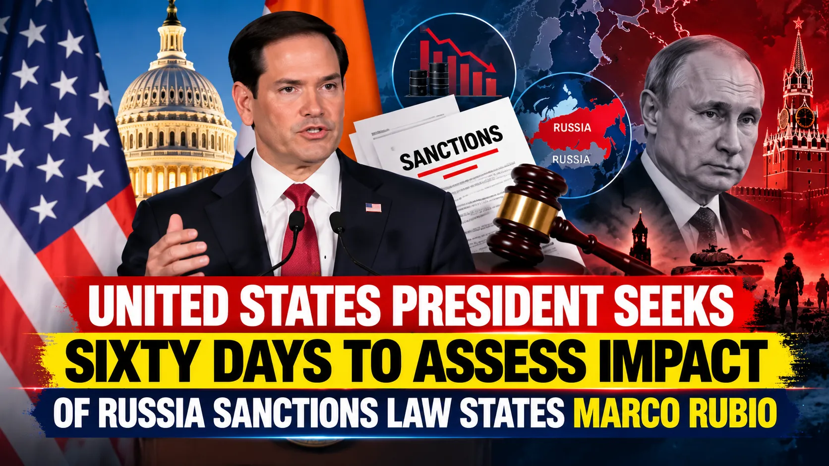 United States President Seeks Sixty Days To Assess Impact Of Russia Sanctions Law States Marco Rubio