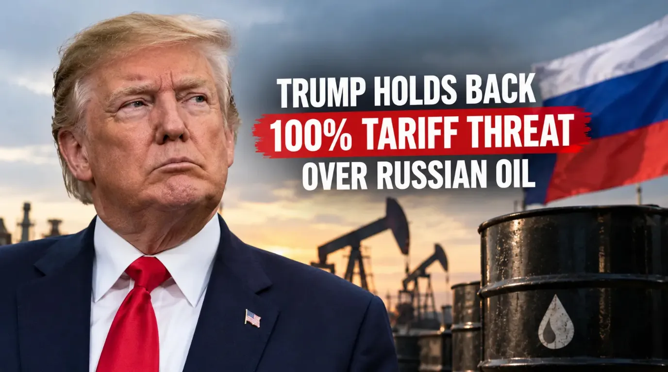Trump Holds Back 100% Tariff Threat Over Russian Oil