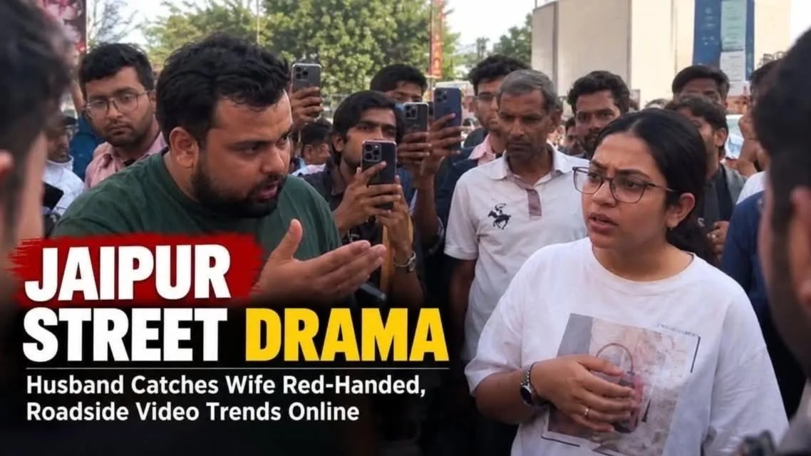 Jaipur Street Drama, Husband Catches Wife Red-Handed Roadside Video Trends Online