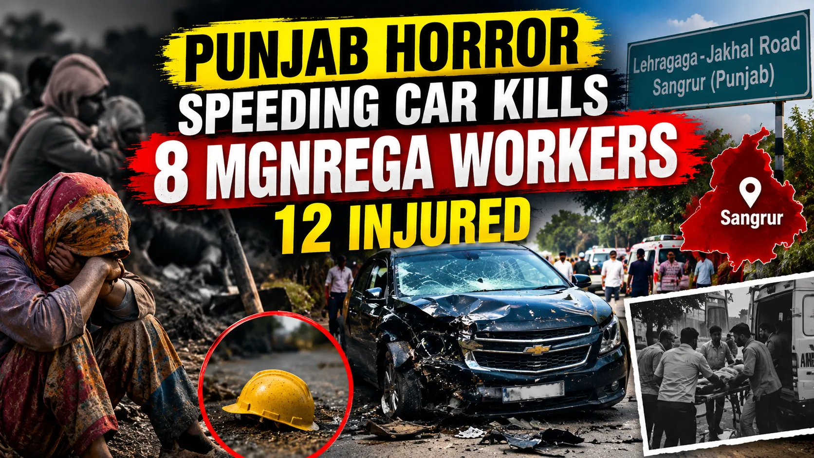 Punjab Horror Speeding Car Kills 8 MGNREGA Workers, 12 Injured