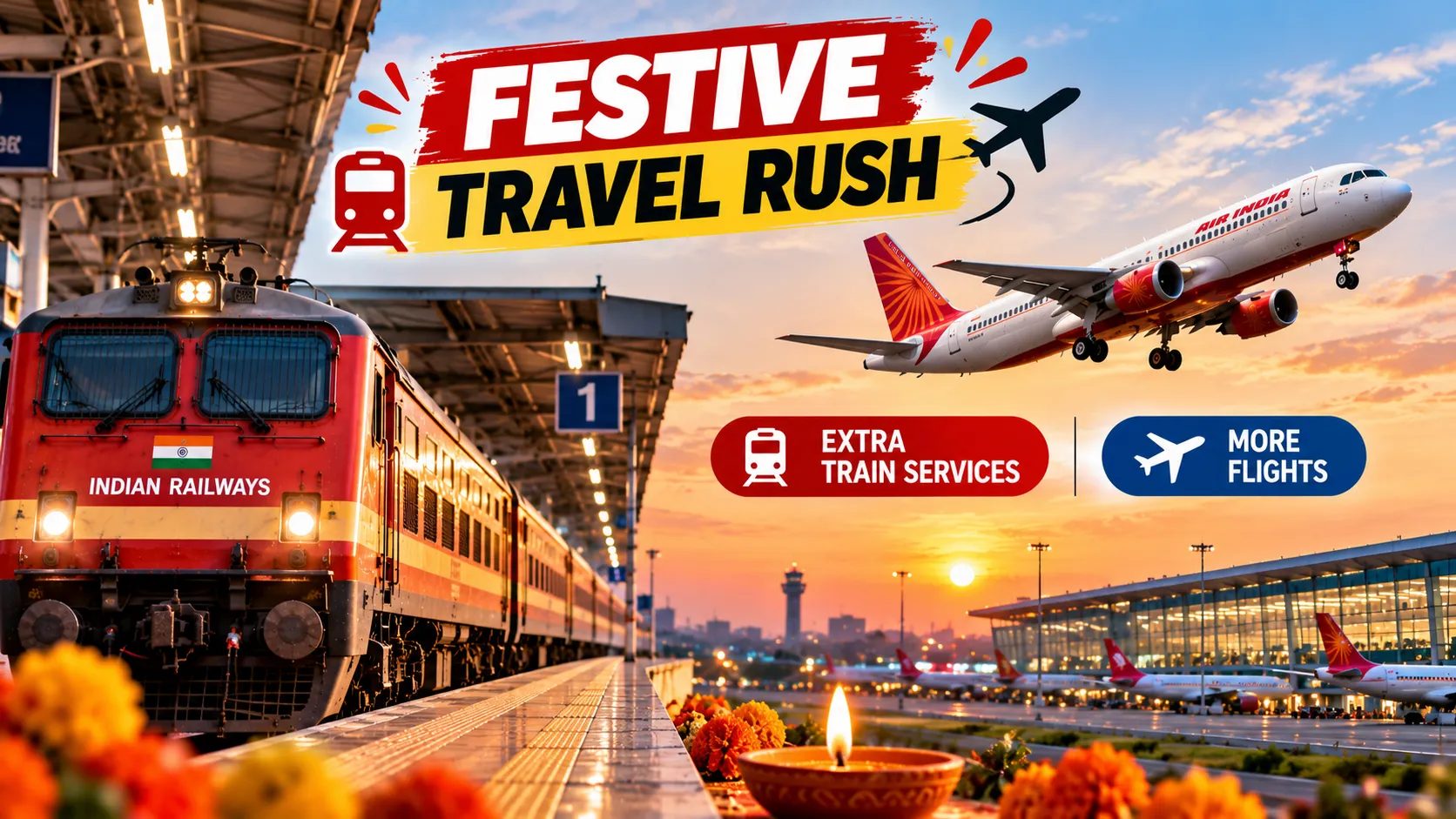 Festive Travel Rush, Indian Railways & Airlines Launch Extra Services Across India