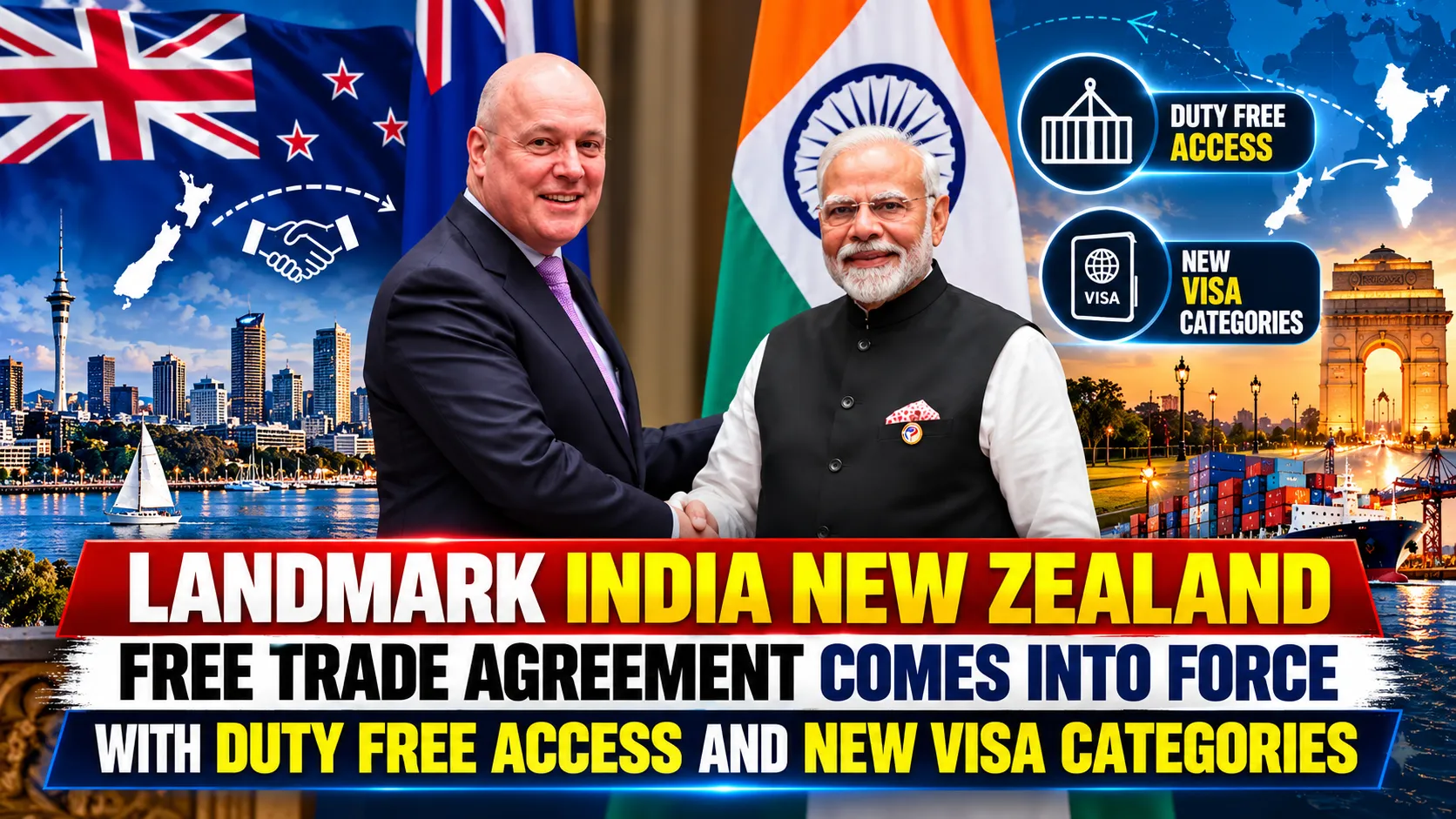 Landmark India New Zealand Free Trade Agreement Comes Into Force With Duty Free Access And New Visa Categories
