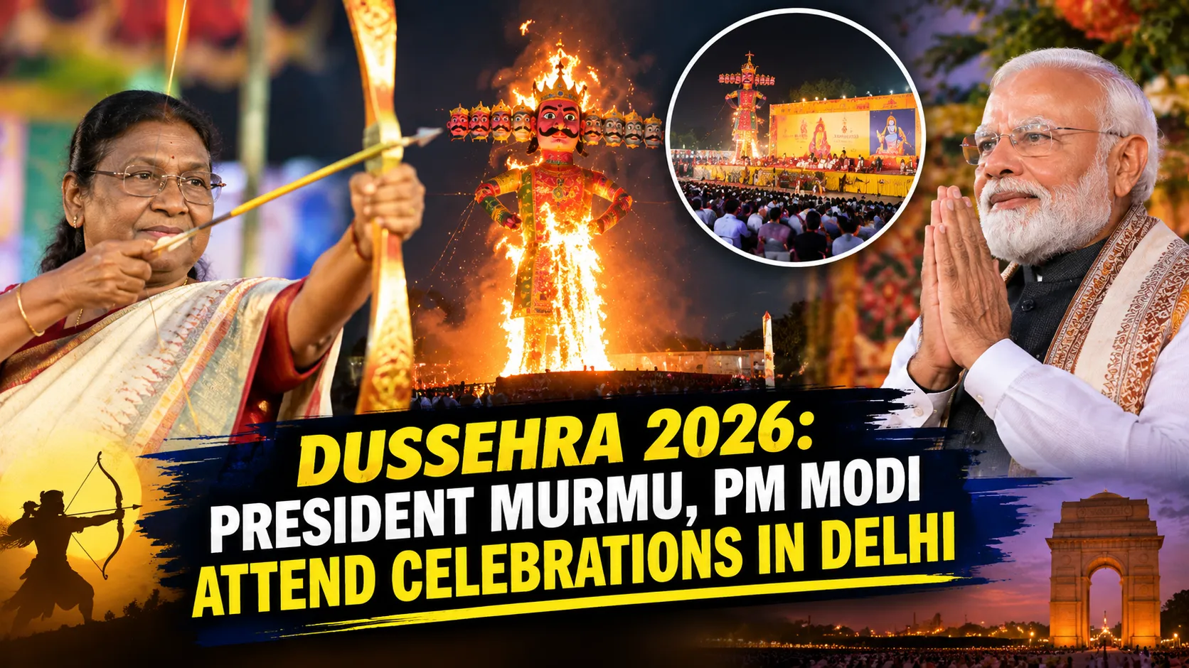 Dussehra 2026 President Murmu, PM Modi Attend Celebrations at Different Venues in Delhi