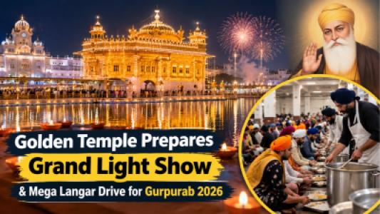 Golden Temple Prepares Record Golden Light Show & Massive Langar Drive for Gurpurab 2026