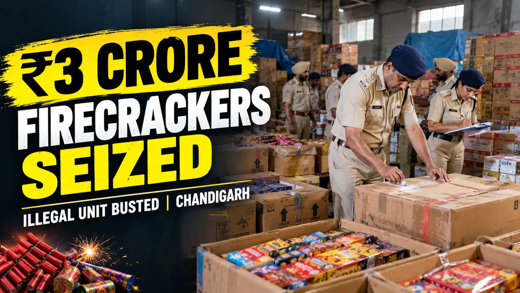 Dussehra Crackdown, Firecrackers Worth ₹3 Crore Seized From Illegal Factory, One Arrested