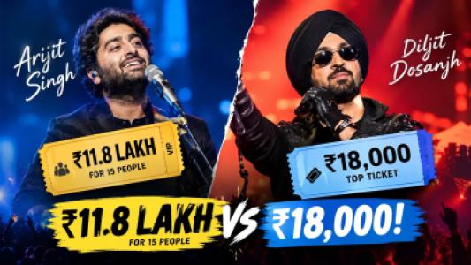 Arijit Singh Concert Package Costs ₹11.8 Lakh for 15 People, While Diljit Dosanjh Caps Top Tickets at ₹18,000