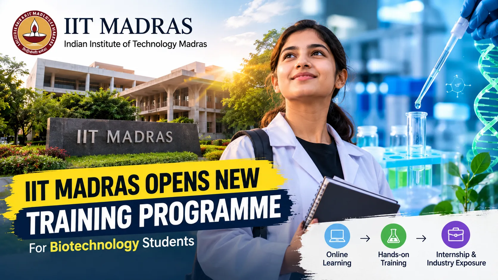 IIT Madras Launches UDYOG Programme, Biotechnology Students Can Get Industry Training and Internship Opportunities