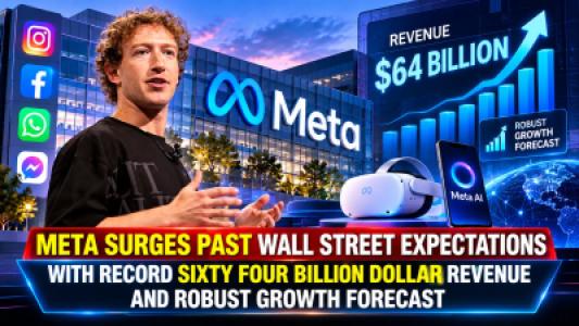 Meta Surges Past Wall Street Expectations With Record Sixty Four Billion Dollar Revenue And Robust Growth Forecast
