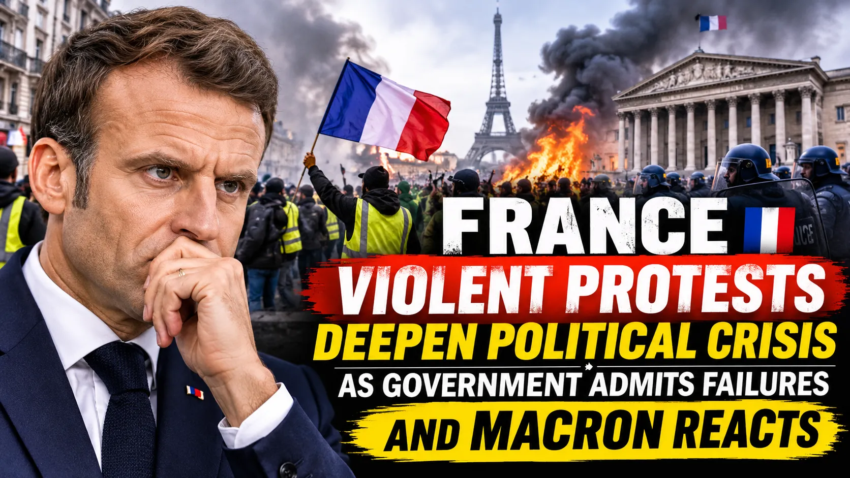 France Violent Protests Deepen Political Crisis As Government Admits Failures And Macron Reacts