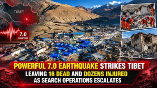 Powerful 7 Point 0 Earthquake Strikes Tibet Leaving 16 Dead And Dozens Injured As Search Operations Escalates