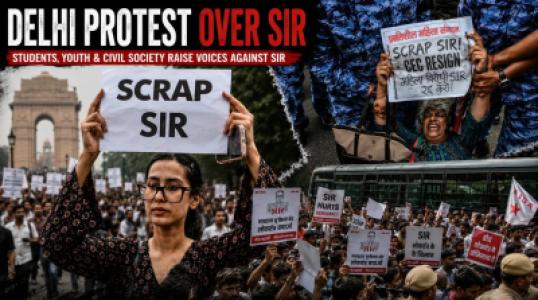Delhi Streets Blocked as Thousands Protest Over SIR Issue 