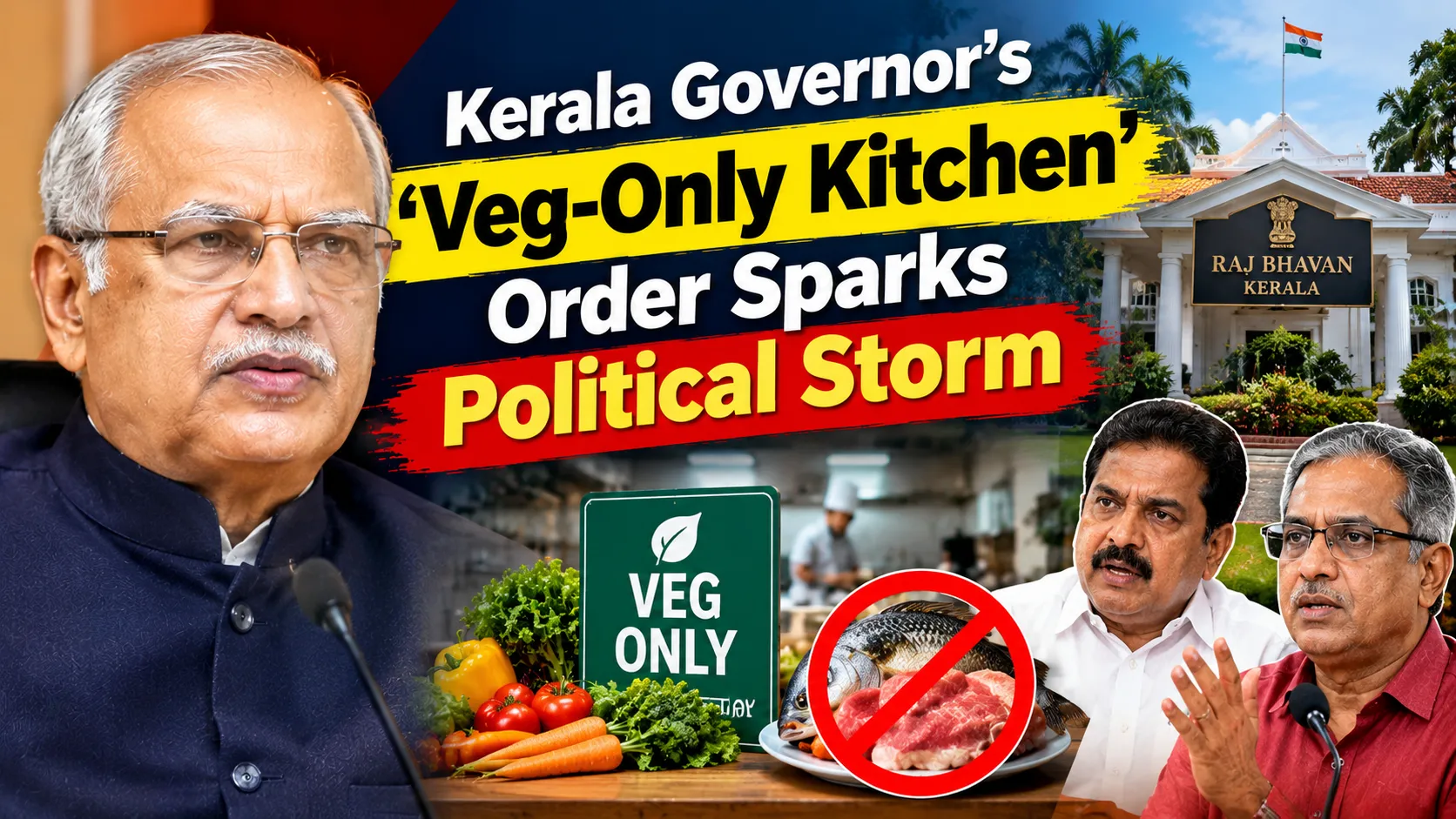 Kerala Governor ‘Veg-Only Kitchen’ Order Sparks Political Storm on First Day in Office