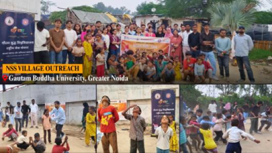 Gautam Buddha University NSS Unit Organises ‘Village Service and Traditional Games Day’ in Adopted Slum Community Near Kasna Village